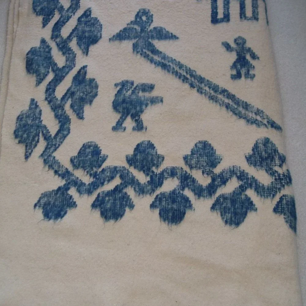 Vintage blue white